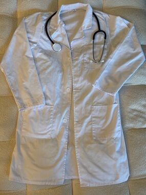 Doctor Costume Set Lab Coat and Stethoscope VOGRYE Women’s XS Halloween Cosplay